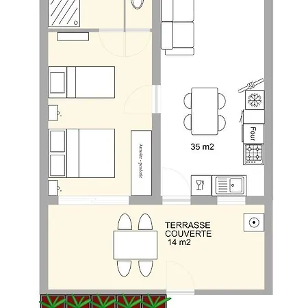 בית נופש Rdc De De 35 M2 - 400 M
